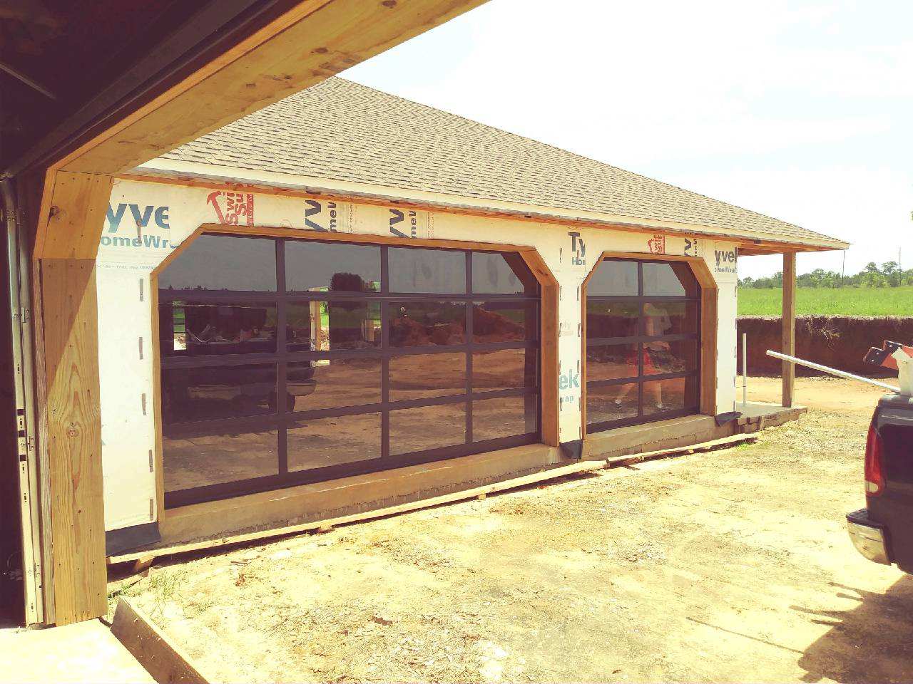 Residential glass garage door